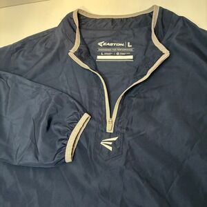 Easton Mens Navy Blue Lightweight Pullover 1/4 Zip Athletic Jacket Large Gorp